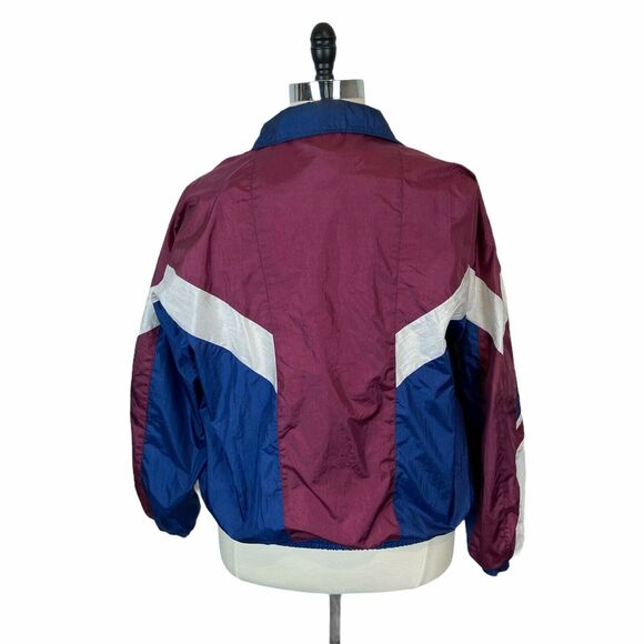 Authentic Industries Vintage Women's Blue Creamy White Maroon Track Jacket 1X-2X - Picture 2 of 16
